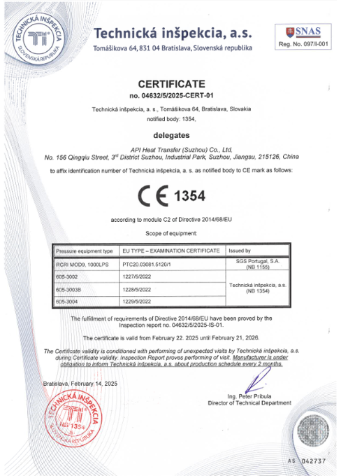 PED C2 certificate expire on Feb.21,2026